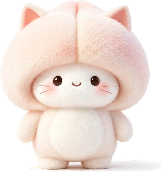 MIAO TAO TAO plush in white peach
